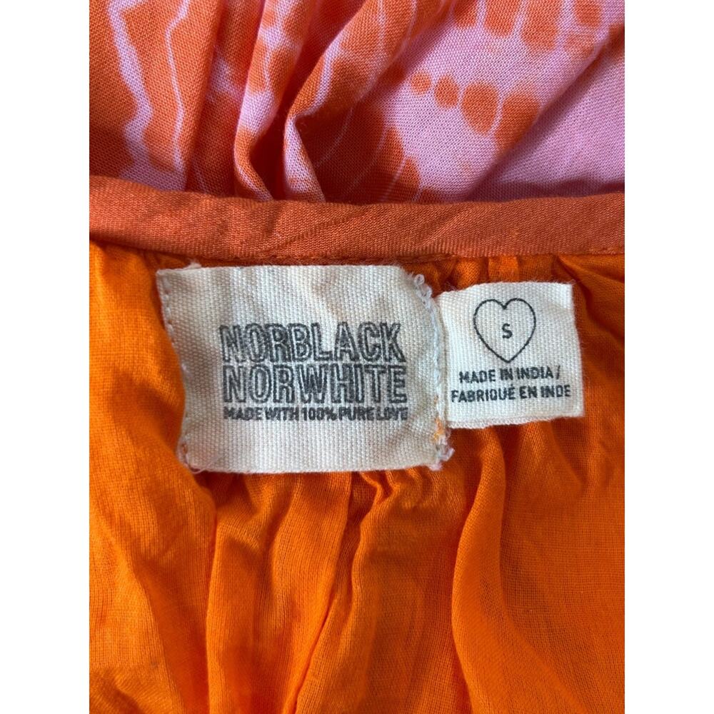 Anthropologie Norblack Norwhite Women's Orange Pink Flowy Tie Dye Maxi Dress S - Picture 5 of 10